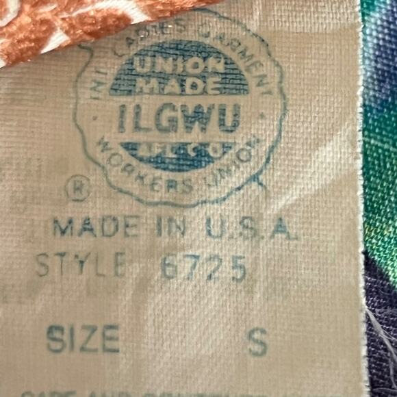 Vintage Dress Small Cottage Floral Leaves 80s does 50s Boho Tropical Fall Dress - Picture 11 of 13